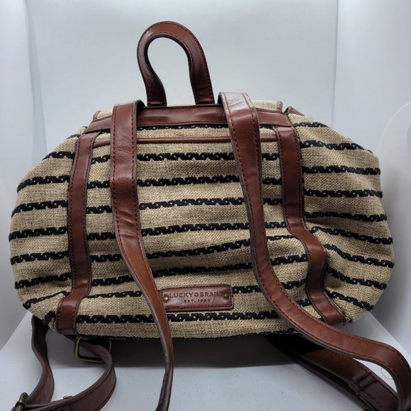 Lucky Brand KENDAL Black and Tan Backpack Handbag main image 10